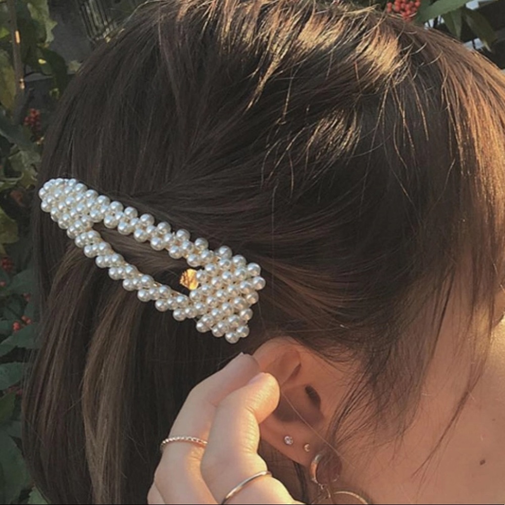 Pearl hair clip trendy barrette - Picture 2 of 8
